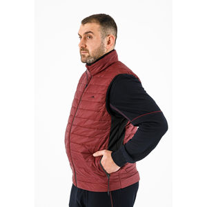 Chaleco Acolchado Informal de Invierno para Hombre, Talla Grande, Cuello Alto, Sin Mangas, Color Borgoña, Transpirable, de Secado Rápido, Ligero, con Cierre de Cremallera, OEM - Product Image 6