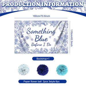 ชุดปอมปอมสำหรับงานแต่งงานปาร์ตี้สละโสดสำหรับผู้หญิงบางอย่างสีฟ้าก่อนฉันทำแบนเนอร์สำหรับเจ้าสาว - Product Image 3