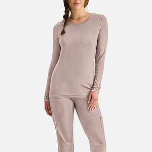 Chemises de travail respirantes à manches longues en tricot 100% coton extensible, sous-vêtements pour l'hôpital - Product Image 6