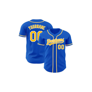 Venta al por mayor sublimación logotipo béisbol Jersey equipo en blanco cuello en V uniforme Unisex botón completo antibacteriano 100% poliéster personalizado - Product Image 2