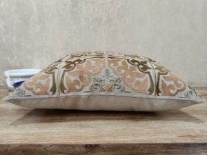 Housse de coussin tendance 100 % coton, nouveau design traditionnel brun teinté, broderie avant et arrière, motif uni, Shamrey Home 45x45cm - Product Image 6