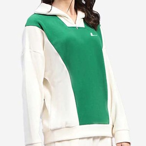 Conjunto de chándal de invierno de secado rápido transpirable 100% algodón para mujer personalizado Color Block cuello redondo chándal cierre frontal - Product Image 6