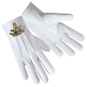 Passé Grand Maître Gants Blue Lodge Pur Coton Avec Patch Violet Couche Douce Avec Excellente Couture Et Ajustement Personnalisé - Product Image 2