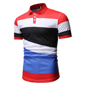 Recién llegado Patchwork Slim Fit Summer Spring Casual Polo Shirt para hombres - Product Image 2