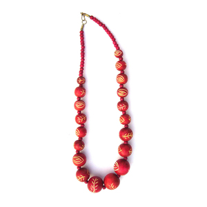 Collar de Moda para Mujer con Cuentas de Madera Hechas a Mano en India, Forma de Corazón, Estilo Tradicional Moderno, Joyería de Alta Calidad para Bodas y Fiestas - Product Image 1