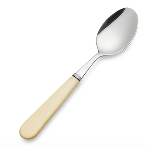 Cuillère de service en acier inoxydable avec poignée en résine de perles blanches brillantes Cuillère de table de qualité supérieure Ustensile élégant Produit de nouveauté - Product Image 4