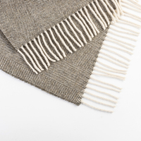 Vente en gros de couverture d'hiver 100% laine tout temps pure nouvelle laine tissée avec un motif à carreaux populaire en arête de poisson