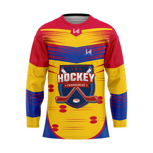 Camisetas de Hockey sobre Hielo Personalizadas con Transferencia de Calor, 100% Poliéster, para Adultos, Unisex, Elásticas en Cuatro Direcciones, con Logotipo y Nombres de Equipo Personalizados - Product Image 1