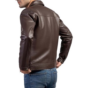 Custom Design Plain Dyed Regular Fit <b>Lightweight</b> Canvas Leather <b>Jacket</b> for Men <b>Breathable</b> Eco Friendly <b>Waterproof</b> Windproof - Product Image 3