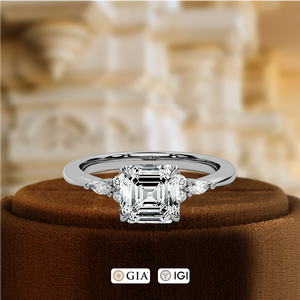 Anillo de Diamante Asscher de 1 Quilate, Certificado IGI, Anillo de Diamante de Oro Blanco de 14 Quilates, Anillo de Compromiso con Diamante Cultivado en Laboratorio, el Mejor Regalo para una Persona Especial - Product Image 2