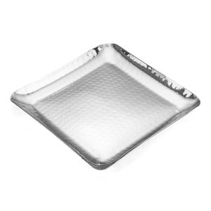 Atractiva bandeja cuadrada de servicio de metal para suministros de hospitalidad, bandeja de hierro decorativa ligera para mesa de comedor, oficina y eventos - Product Image 1