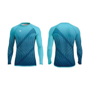 Protector Rash MMA de manga larga de algodón y poliéster de secado rápido con logotipo personalizado para surf y ropa de equipo - Product Image 3