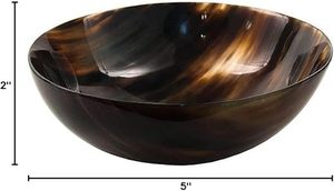 Tazón para Ensalada de Cuerno Pulido, Hecho a Mano, Orgánico, con Diseño Grabado, Ecológico, Ligero, Apto para Lavavajillas, Ideal para Fiestas - Product Image 3