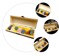 Vente en gros pierre de guérison en cristal brut naturel, coffret en bois, breloque 7 pierres de Chakra pour la méditation