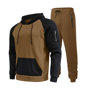Survêtement à séchage rapide en coton et polyester pour hommes, combinaison de jogging à capuche, ensemble 2 pièces - Product Image 1