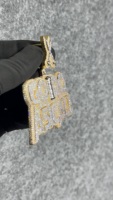 Colgante de Moissanita Personalizado con Incrustaciones de Diamantes, Plata de Ley 925, Diseño 3D, Collar Estilo Rapper, Certificado GRA, Joyería al por Mayor