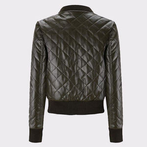 Femmes High Street Casual Vestes Nouveau Style De Mode avec Marque Personnalisée Col Montant En Gros Mouton Synthétique PU Cuir - Product Image 4