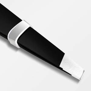 Pince à épiler en acier inoxydable noire avec pointe inclinée et plate, outils de beauté pour pince à épiler pour cils et épilation des poils incarnés - Product Image 5