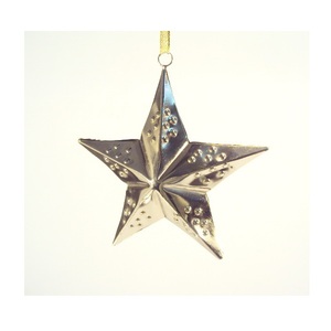 Nickel Finished Metal <b>Hanging</b> <b>Star</b> Ornaments For Home Christmas X Mas Tree Decorative <b>Hanging</b> Ornaments - Product Image 1