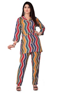 Độc quyền truyền thống dân tộc trang phục co-ord thiết lập cho phụ nữ mềm Bông lá in cho Đảng Diwali lễ kỷ niệm <span class=keywords><strong>Ruby</strong></span> lễ hội - Product Image 3