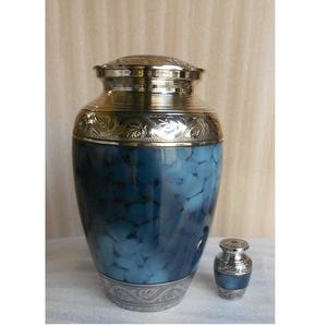 Silver <b>Bird</b> Design Engraved Blue Fire Aluminum Cremation Urns for Human Ashes Funeral Memorial Ashes Cremation Urns - Product Image 6