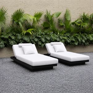 Chaise longue <span class=keywords><strong>de</strong></span> luxe double pour l'extérieur, en teck imperméable, pour hôtel, plage et bord <span class=keywords><strong>de</strong></span> piscine - Product Image 2