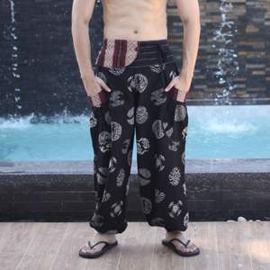 กางเกงลายนาคาใส่สบายสำหรับผู้ชายกระเป๋าโอเวอร์ไซส์น้ำหนักเบาสไตล์ลำลองทรงเงาผ่อนคลายสำหรับสตรีทแวร์สไตล์ประจำวัน - Product Image 4