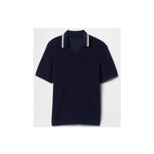 Camiseta azul marino de noche oscura de algodón con cuello Polo de secado rápido de alta calidad para hombre Polo de ajuste Regular personalizado - Product Image 4