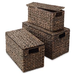 Water hyacinth box lowest cost home <b>storage</b> container wholesale hand weaving organizer <b>boxes</b> - Product Image 2