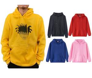 Automne hommes surdimensionné Streetwear à capuche 350GSM épais polaire pull sweat personnalisé broderie impression en gros en vrac - Product Image 1