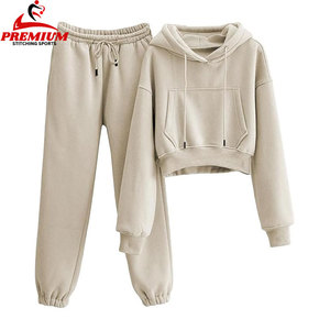 Chándal de invierno para mujer de nuevo diseño, 100% de algodón, estampado de Color sólido, conjuntos de talla grande, pantalones de chándal Unisex transpirables de secado rápido - Product Image 2