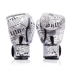 Custom Made Fairtex High Quality Leather Printed Muay Thai Boxing Training Gloves Professional Youth Adult Battle Gloves <b>Strap</b> - Product Image 5