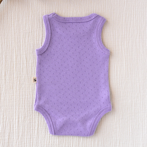 Body sin mangas color lavanda para bebés y niños pequeños, tejido suave teñido liso, ropa unisex para bebés de 21 a 24 meses - Product Image 3