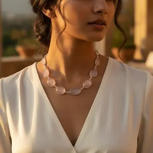 Women's 925 Sterling <b>Silver</b> Rose Quartz <b>Bracelet</b> Classic Beaded Charm <b>Bangles</b> with Gold Plating Wedding Gift - Product Image 2