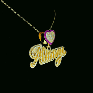 Colgante de Plata de Ley 925 con Eslabones Cubanos para Hombre, de la Mejor Calidad, con Moissanita VVS, Colgante de Diamantes, Cierre con Letra Personalizada, Estilo Hip Hop - Product Image 3