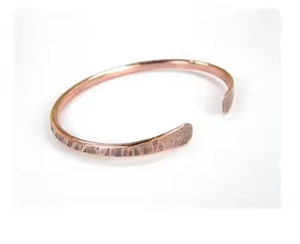 Modern 99.9% Pure Copper Magnetic <b>Healing</b> Cuff <b>Bracelet</b> for Men Handmade Hammered Design - Product Image 4