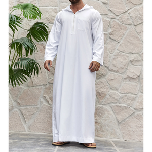 Thobe à manches longues pour hommes musulmans Robe Jubba modeste Style arabe saoudien Tissu doux et confortable - Product Image 6