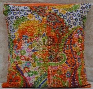 Funda de cojín de algodón Kantha cosida a mano india, tiro con estampado Floral bohemio para el hogar y el Hotel para la decoración de Navidad - Product Image 3