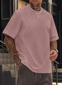 T-shirt à épaules tombantes 100% coton biologique 300GSM Coupe ample T-shirt uni Homme French Terry Sweat T-shirt lourd surdimensionné - Product Image 2