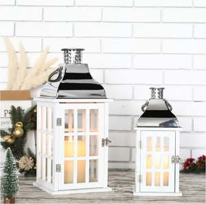 Juego de Faroles de Mesa Clásicos de Dos Piezas, Portavelas para Decoración del Hogar, Hotel, Restaurante, Boda, Oficina, Hecho en India, Venta al por Mayor - Product Image 6