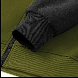 Wholesale 2-Piece Athletic Tracksuit for Men <b>Zip</b>-Up <b>Hoodie</b> Heavyweight Jogging Pants <b>Pockets</b> Casual Sportswear Set Printed - Product Image 6