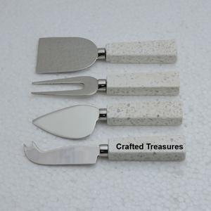 Ensemble de 4 pièces de fromage en acier inoxydable d'aspect personnalisé avec poignée en résine Outil de coupe de couverts en acier inoxydable Outil de cuisine et gadget - Product Image 6