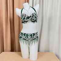 Meilleure vente à bas prix soutien-gorge féminin perlé Costume de danse du ventre sexy de qualité supérieure