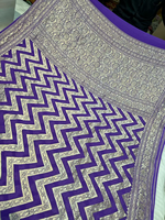 Sari authentique en pur chiffon georgette, semi-tissé à la main, tissu lisse et fluide, détails traditionnels complexes, élégant pour les fêtes, livraison rapide