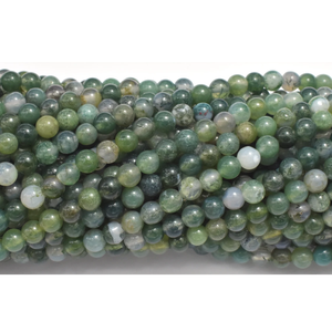 Perles de pierre perles d'agate mousse fil bijoux en pierre lâche pierre précieuse lisse guérison collier de cristal perles cristal grossiste - Product Image 2