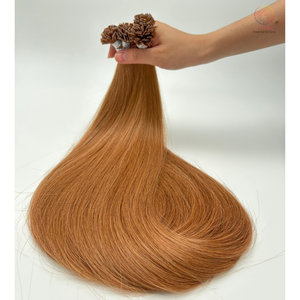 Venta al por mayor de pelo de queratina vietnamita alineado con cutícula 100% virgen #33 Color Natural recto punta plana extensiones de cabello humano - Product Image 5