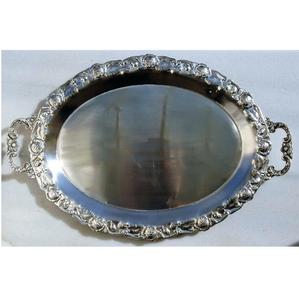 Plateau de service rectangulaire nickelé en acier inoxydable de taille personnalisée de haute qualité moderne maison hôtel cuisine Dessert service alimentaire - Product Image 1