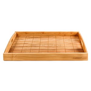 Bandeja de madera de acacia de lujo en color caoba rico con forma ovalada elegante y acabado texturizado Ideal para la decoración del hogar - Product Image 2