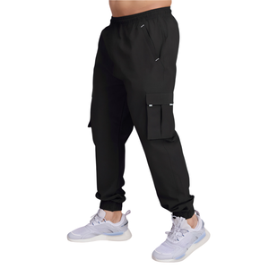 Venta al por mayor Streetwear hombres Cargo Jogger pantalones con bolsillos con cremallera, cintura y ajuste para las marcas de moda urbana - Product Image 4