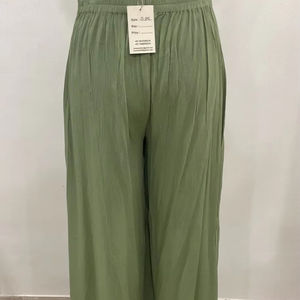 Pantalon élégant léger Georgette Palazzo avec taille élastique Tissu Oxford respirant Teint uni Style d'été décontracté - Product Image 1
